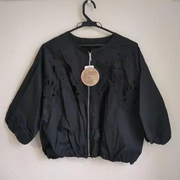 [ 미사용 새상품 ] tal.by yumi 자수 블랙 블루종