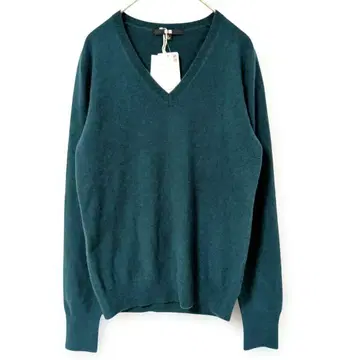 UNIQLO 캐시미어 100% V넥 스웨터 긴팔 그린 계열 S 새상품급