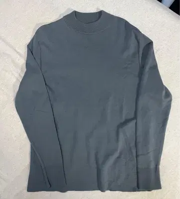 UNITED TOKYO 18g 울 밀라노 리브 모크넥 니트 스카이블루