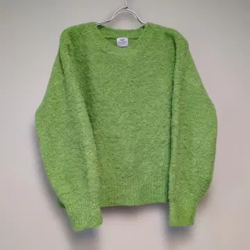 [ 새상품급 ] coen 밝은 그린 V넥 니트 스웨터