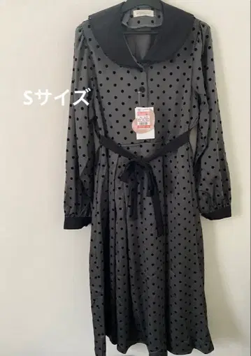 택 포함 S 사이즈 아오키 미사코 콜라보 도트 플로키 원피스