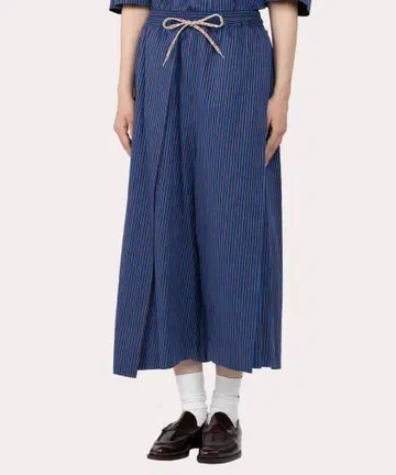 레지멘탈 도비 스트라이프 턱 플리츠 와이드 팬츠