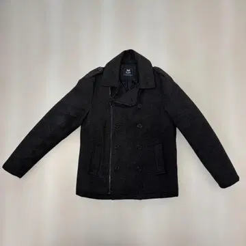 [BEAMS HEART] 다크 그레이 더블 브레스트 피 코트 L