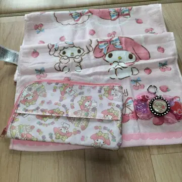 My Melody 타월 세트 파우치 포함