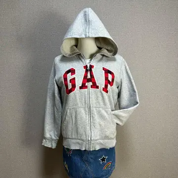 새상품급 레어 갭 지퍼 후드티 빅 로고 체크 Y2K 헤이세이 그런지