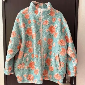 꽃무늬 플리스 자켓 리버서블