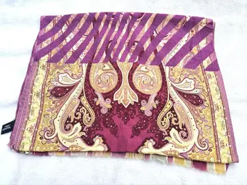 새상품급 이탈리아제 에트로 울 x 실크 머플러 페이즐리 무늬