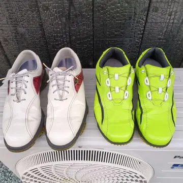 FootJoy 골프화 화이트/라임 그린 2켤레 세트