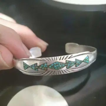 빈티지 터콰이즈 스털링 실버 뱅글