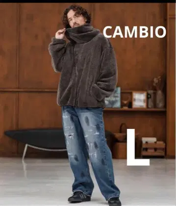 CAMBIO Distressed Relax Straight 데님 팬츠