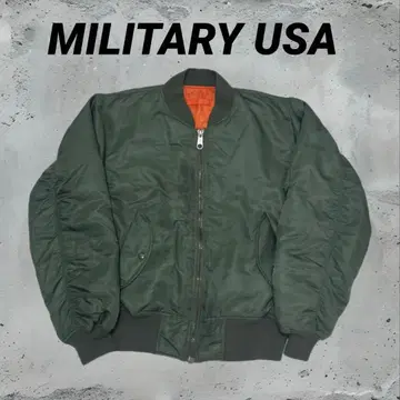 MILITARY 민간 리버서블 MA-1 자켓 올리브 그린 L