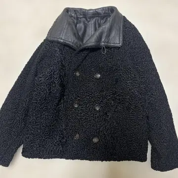 [ 새상품급 ] 더블 버튼 리버서블 무스탕 코트 가죽 코트