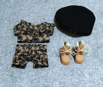 20cm 봉제 인형용 카모 패턴 옷 갈아입기 의류 3세트