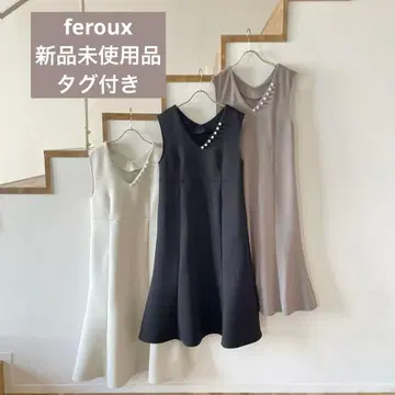 새상품 미사용품 택 포함 feroux 슬리브리스 원피스 펄 장식