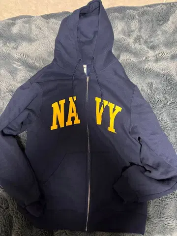 SOFFE NAVY 로고 집업 후드티 M