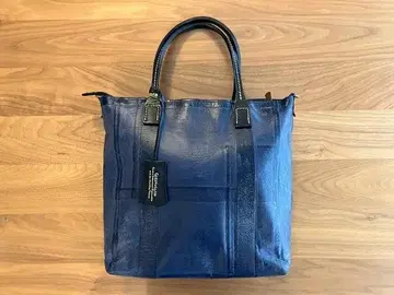 젠텐 네이비 가죽 토트백