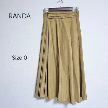 RANDA 플레어 롱 스커트 플리츠 랩 디자인 Size 0