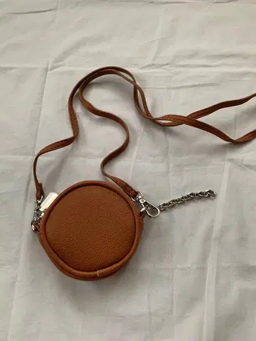 브라운 원형 코인 케이스 동전 지갑