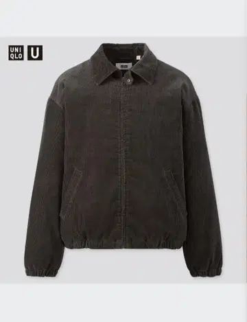 새상품급 UNIQLO U 블랙 코듀로이 패디드 블루종 XS
