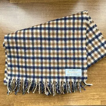 Aquascutum 캐시미어 100% 머플러 체크 무늬 남녀 공용 길게