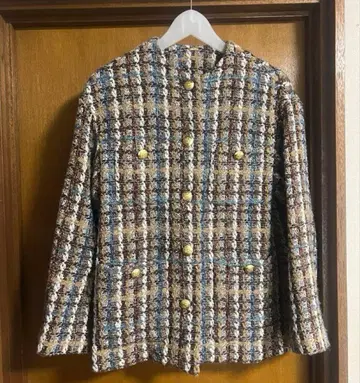 Milaowen 노카라 체크 자켓