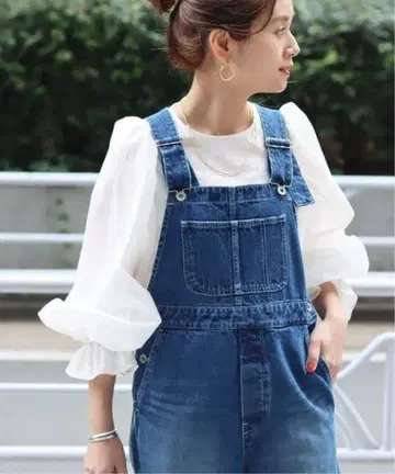 저널 스탠다드 면 나일론 빅 퍼프 블라우스 베이크루즈