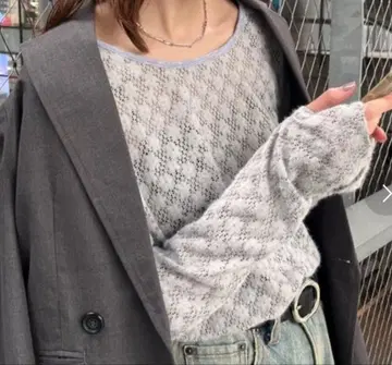 CHAO PANNIC TIPY 기모 레이스 시어 탑