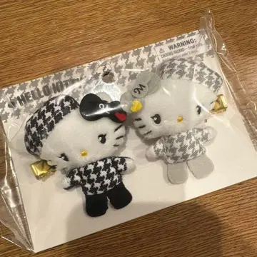 헬로키티 헤어 클립 세트 흑백 걸리시 쌍둥이 코디