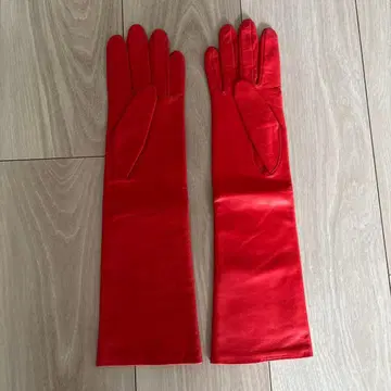 가죽 빨간색 롱 그로브