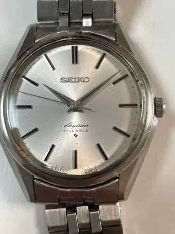 SEIKO 스카이 라이너 수동 와인딩 시계 21주얼 실버