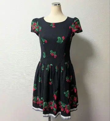 M'S GRACY 엠즈 그레이시 꽃무늬 반팔 코튼 원피스 블랙 38