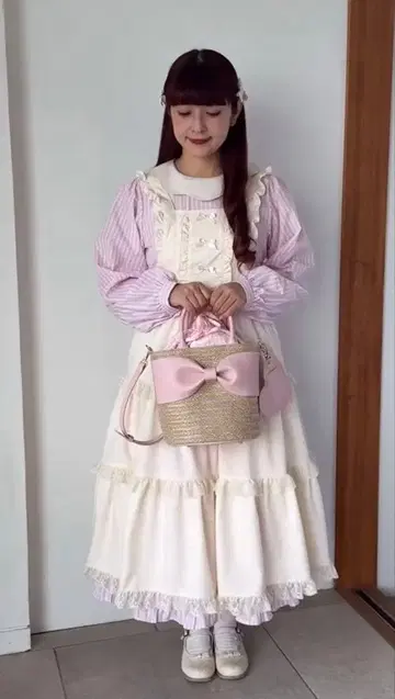 아오키 미사코 시마무라 마롱 크림 원피스