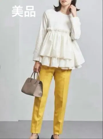 UNITED ARROWS 티어드 개더 롱 슬리브 블라우스