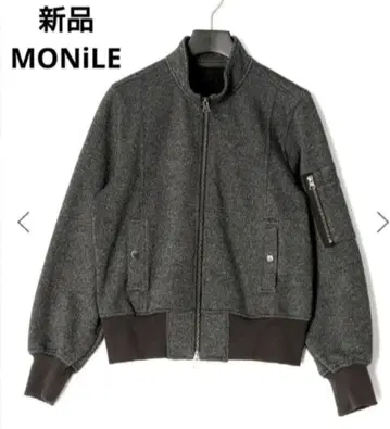 새상품 MONiLE 모니레 블루종 멜란지 종이상자 그레이 겉옷