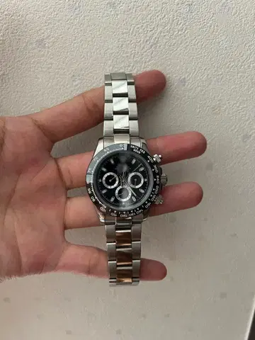 자동 와인딩 크로노그래프 손목시계 블랙