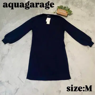 [ aquagarage ] 아쿠아 가레지 ( M ) 긴팔 니트탑 네이비