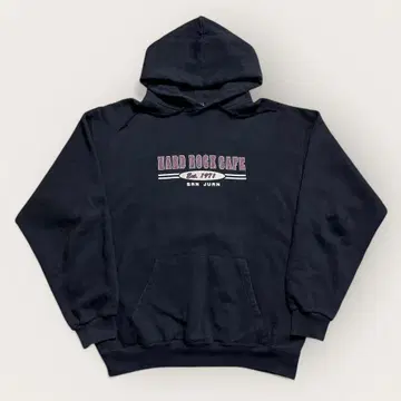 90s 하드 록 카페 SAN DUAN 블랙 빈티지 후드티