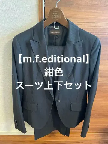 [ m.f.editional ] 스트라이프 테일러드 자켓/슬랙스 세트