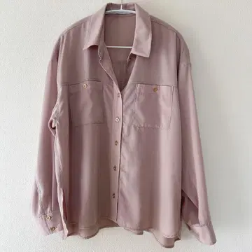 스크런치 SET 피치 새틴 기모 셔츠 버건디