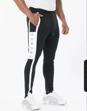 CRONOS 크로노스 스웨트 팬츠 블랙 화이트 S