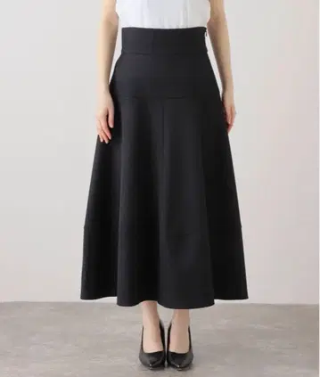 더블 크로스 플레어 스커트 IENA 블랙 34