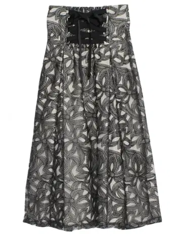 레이스 턱 플레어 스커트 EIMY ISTOIRE / 에이미 이스트와르