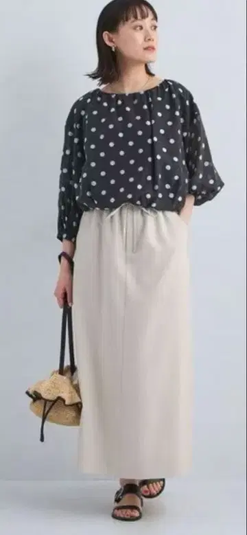 그린 라벨 릴랙싱 슬라브 옥스 내로우 플레어 스커트