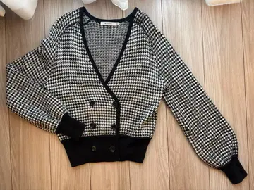 MOUSSY 하운드투스 체크 패턴 가디건