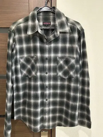 MARQUEE 그레이 계열 체크 플란넬 셔츠 M