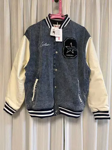 [ 미사용 새상품 ] 컨버스 바시티 자켓 데님 자켓 아우터