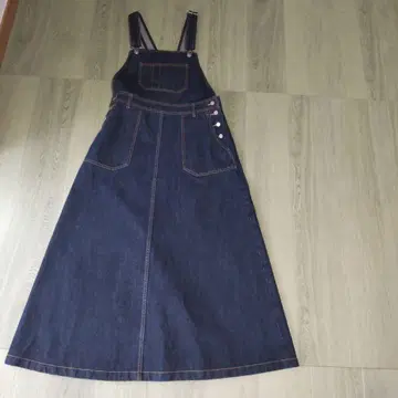 미사용 새상품 인디고 데님 오버롤 스커트 살로펫 오버롤