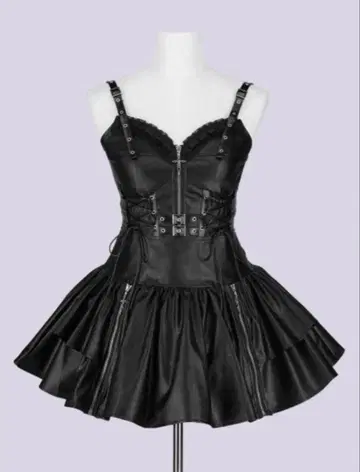 IMVAL 가죽 드레스 로고 없음 블랙