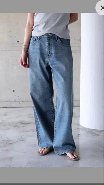 ANME 앙메 루즈 데님 스트레이트 와이드 팬츠