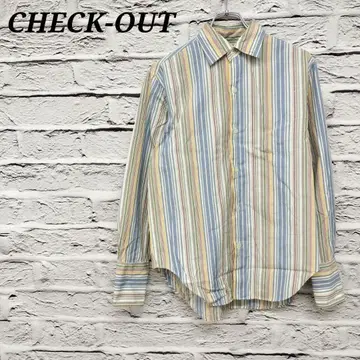 R4401 CHECK-OUT 긴팔 셔츠 스트라이프 코튼 멀티 컬러